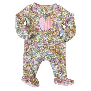 Carters Baby Girl Preemie Sleeper Outfit Footie Floral Heart Zipper Reborn Doll